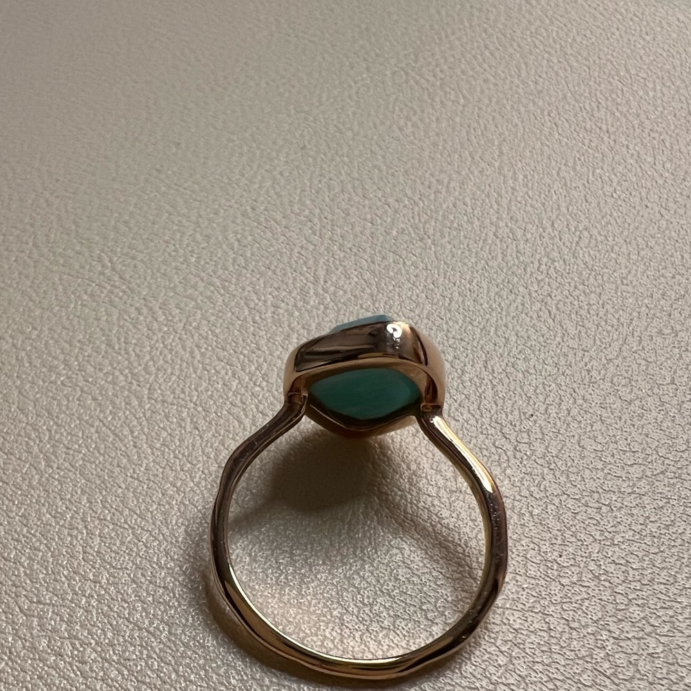 Monica Vinader Siren Gemstone Ring Rose Gold Amazonite 5.5 - Picture 3 of 3
